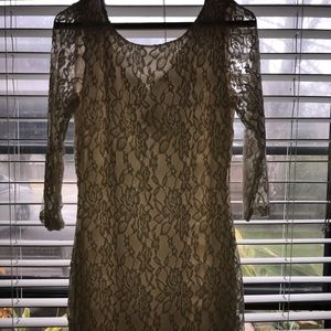 Cream lace short dress